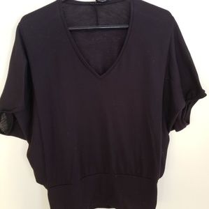 Black v-neck blouse